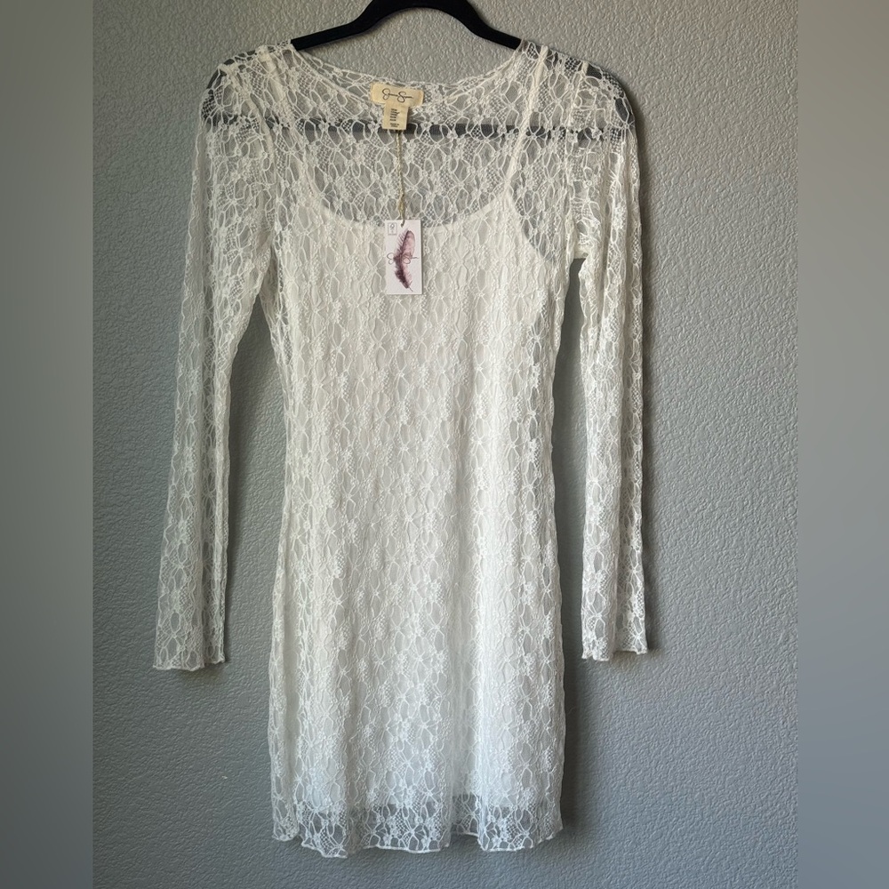 NEW WITH TAGS JESSICA SIMPSON WHITE LACE DRESS Size MED